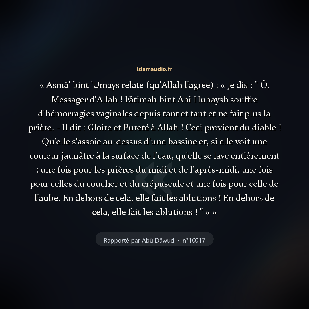 Aperçu du hadith