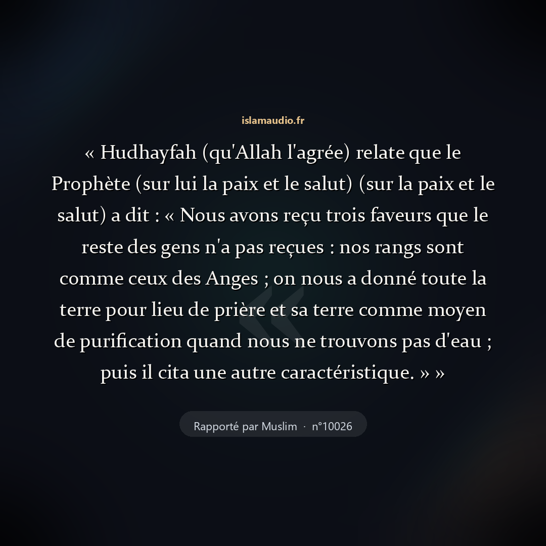 Aperçu du hadith