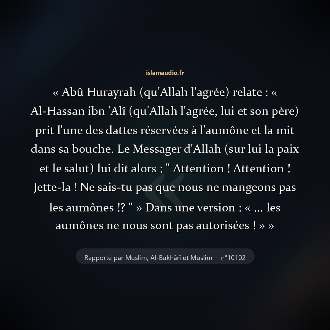 Aperçu du hadith