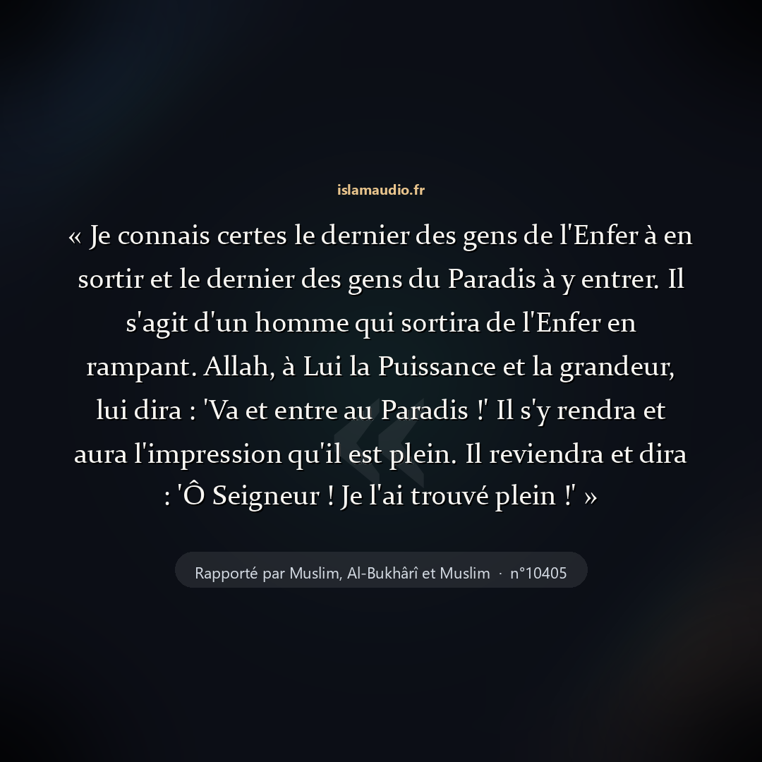 Aperçu du hadith