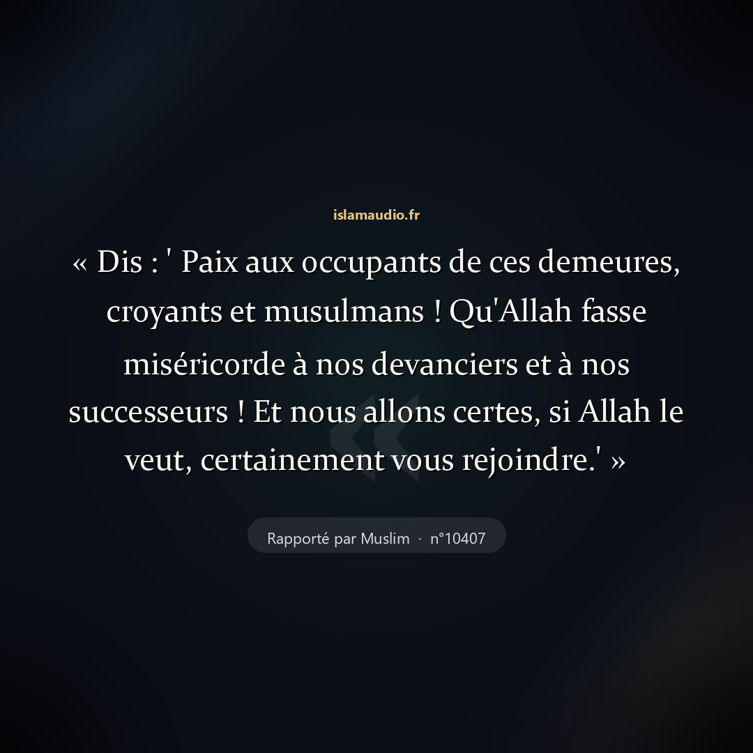Aperçu du hadith