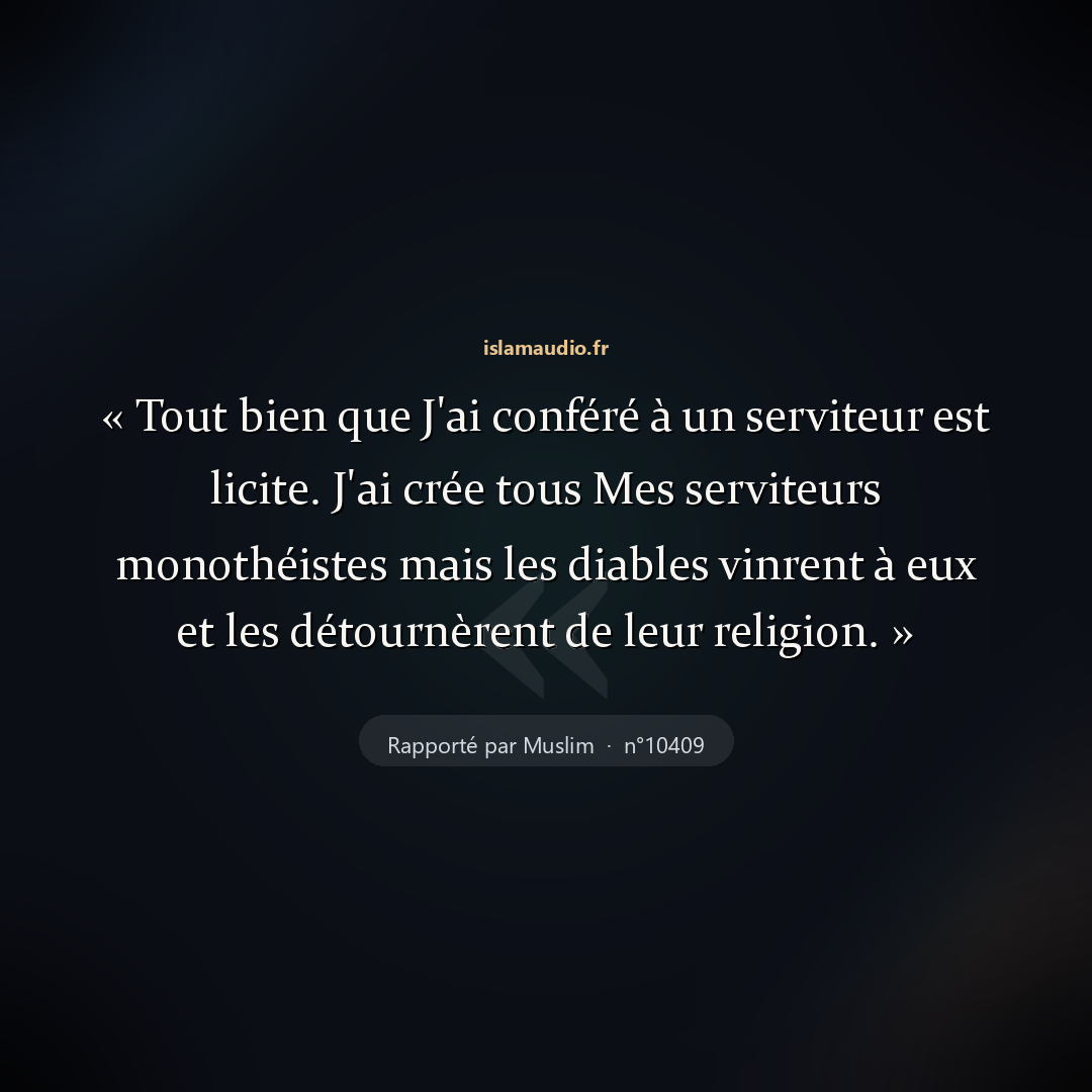 Aperçu du hadith