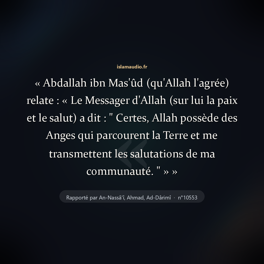 Aperçu du hadith