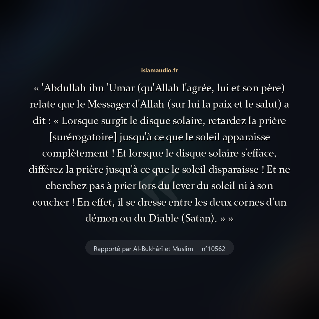 Aperçu du hadith