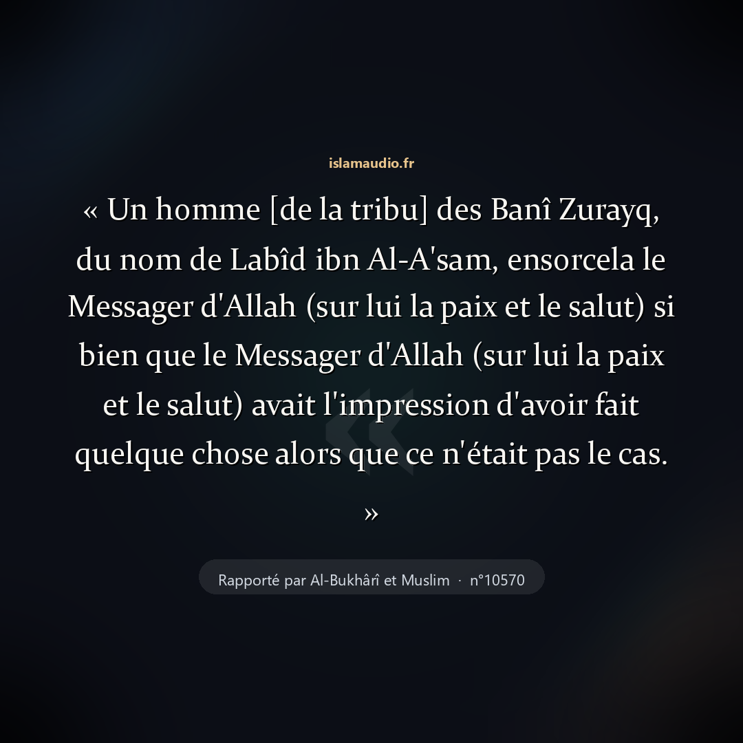Aperçu du hadith