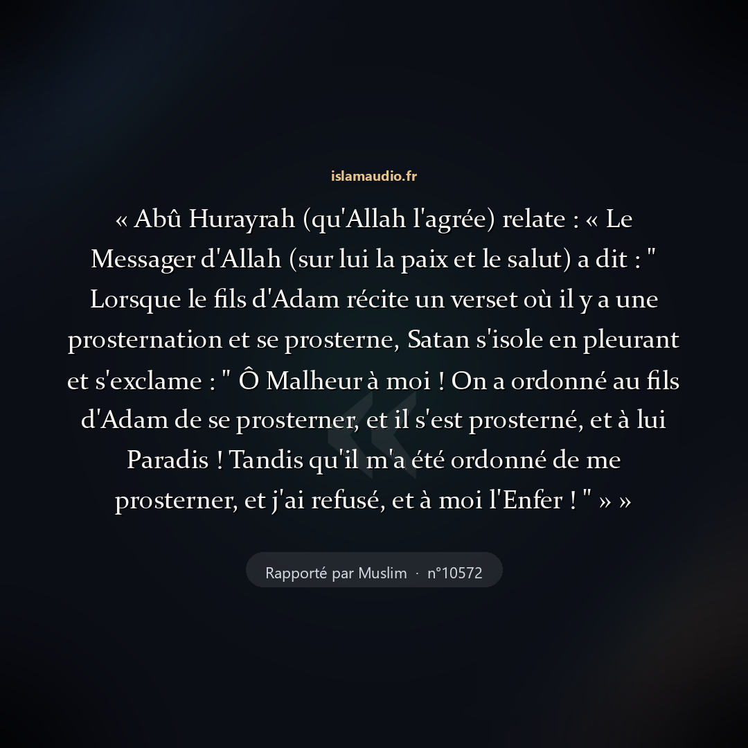 Aperçu du hadith