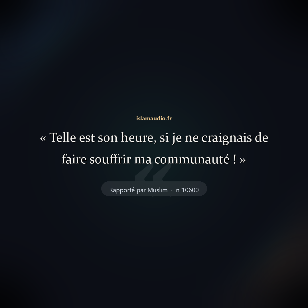 Aperçu du hadith
