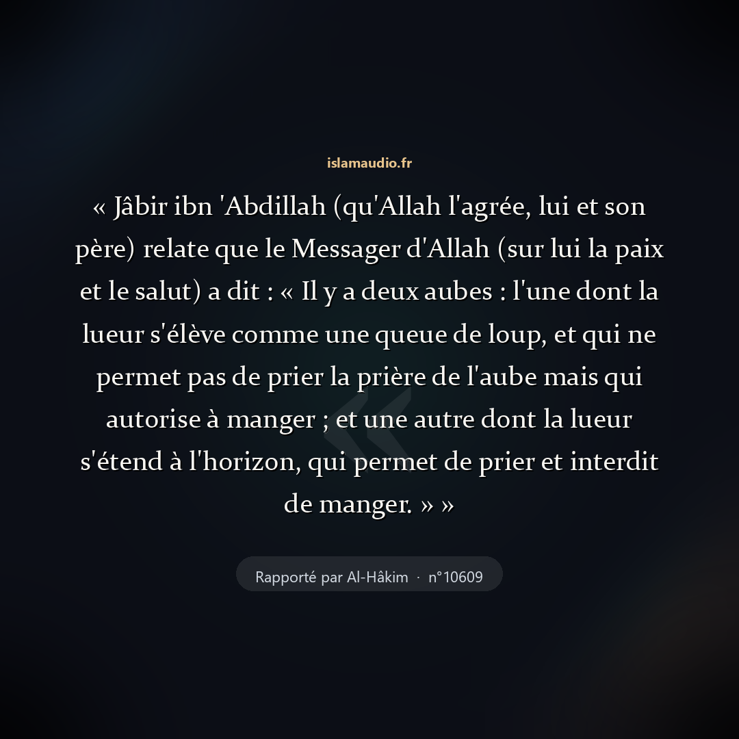 Aperçu du hadith