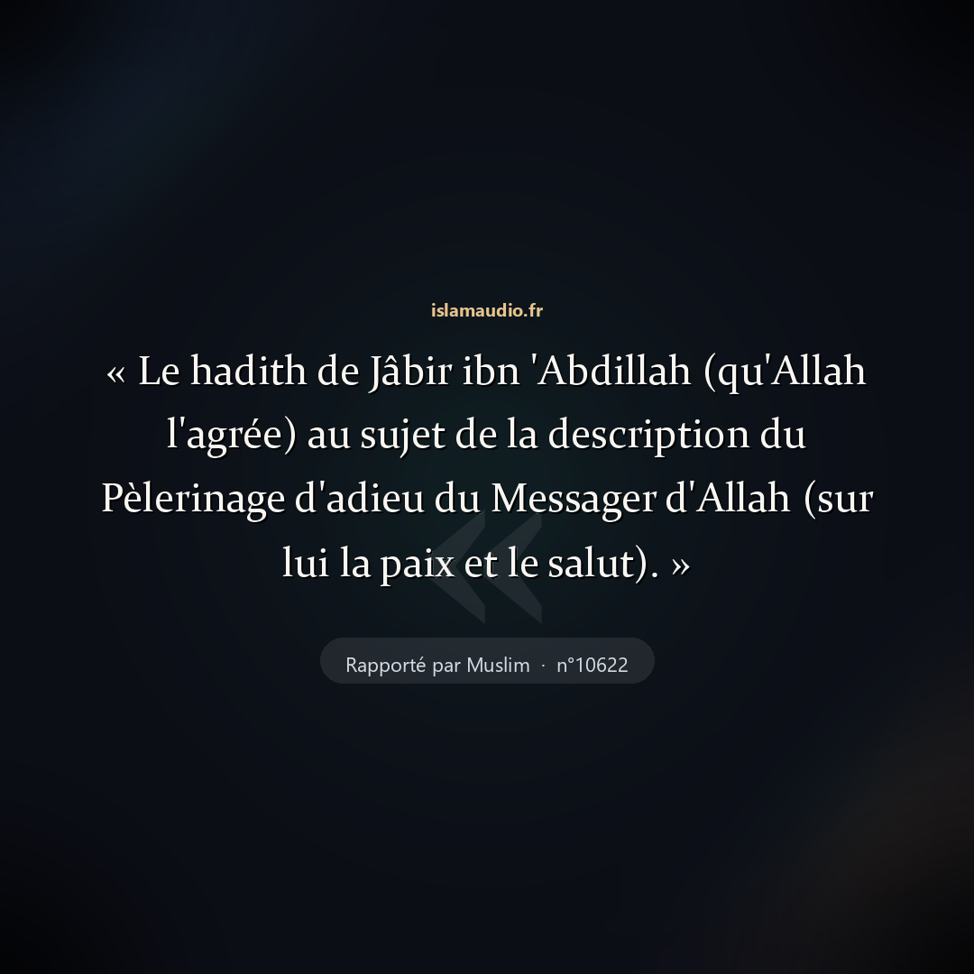 Aperçu du hadith