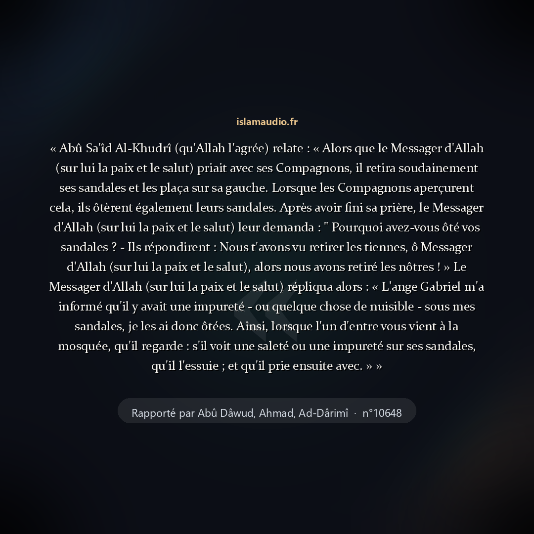 Aperçu du hadith