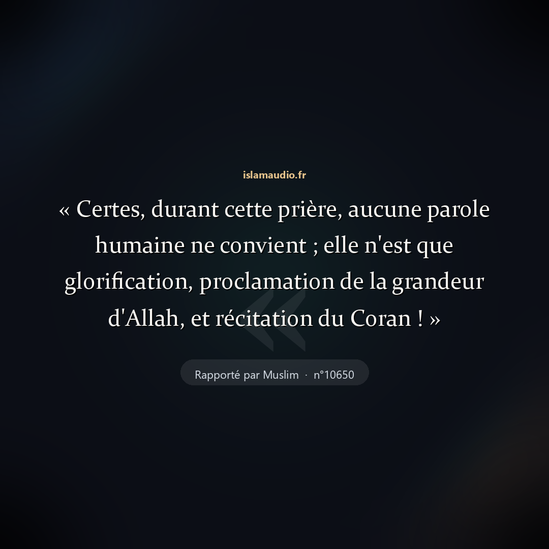 Aperçu du hadith