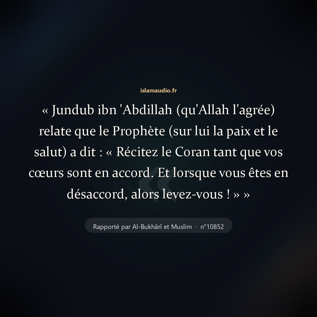 Aperçu du hadith