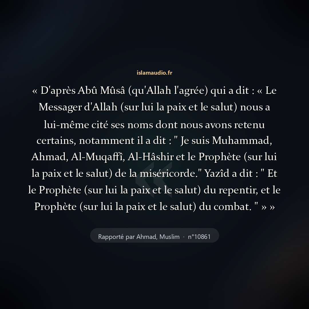 Aperçu du hadith