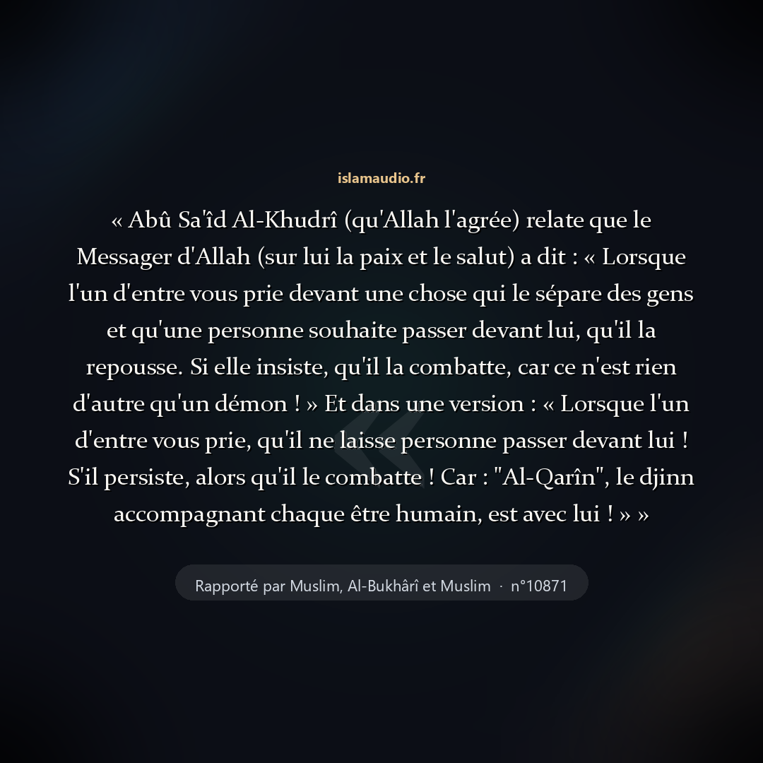 Aperçu du hadith