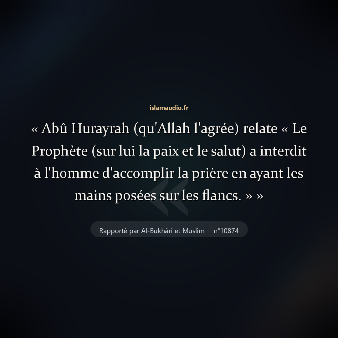 Aperçu du hadith