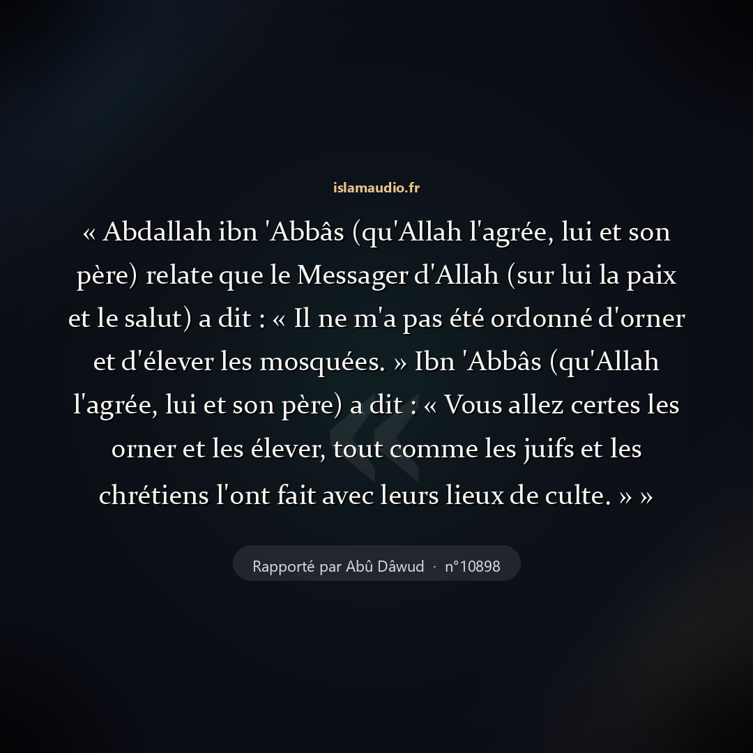 Aperçu du hadith