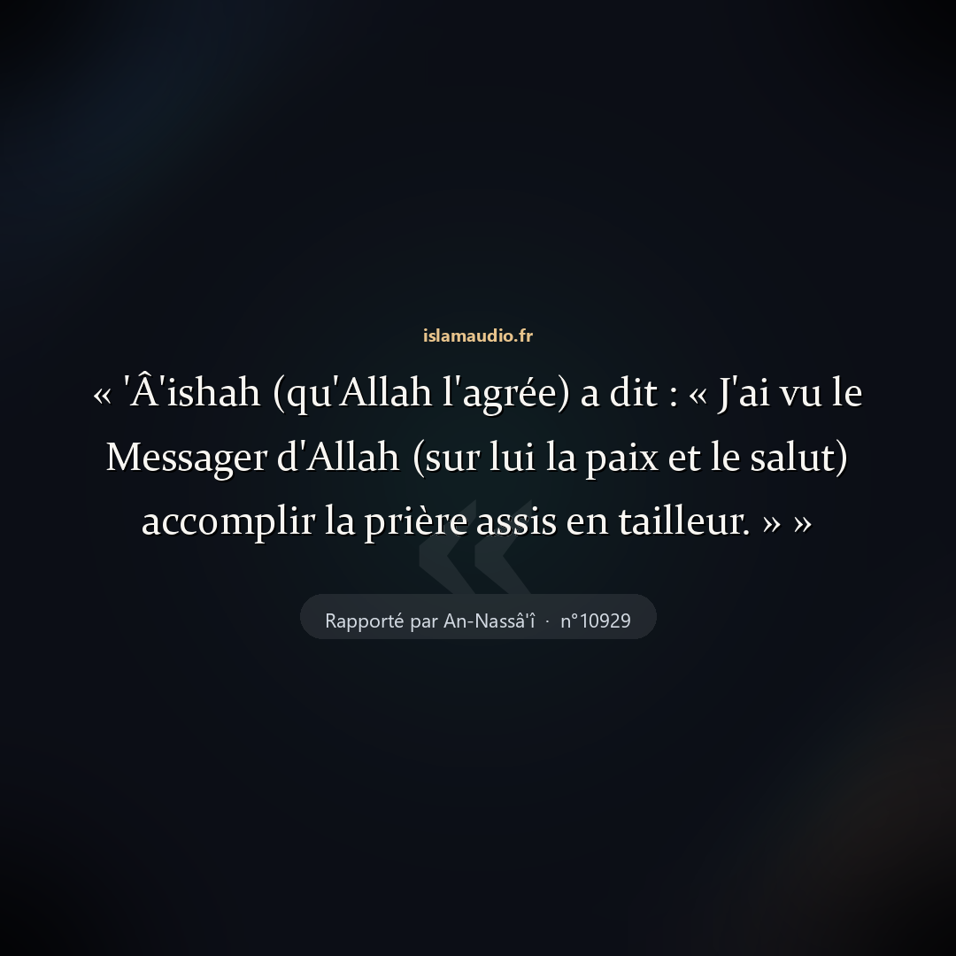 Aperçu du hadith