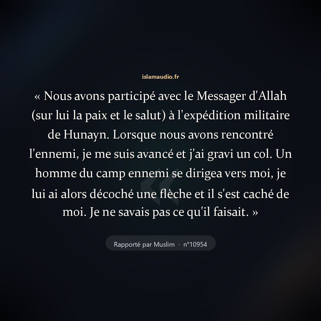 Aperçu du hadith