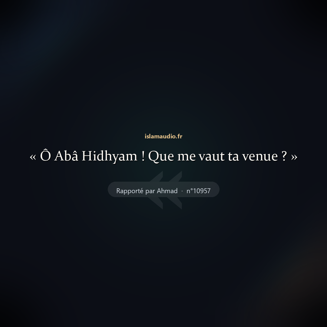 Aperçu du hadith