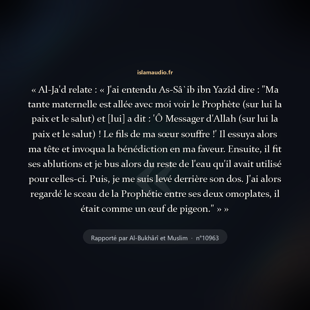 Aperçu du hadith