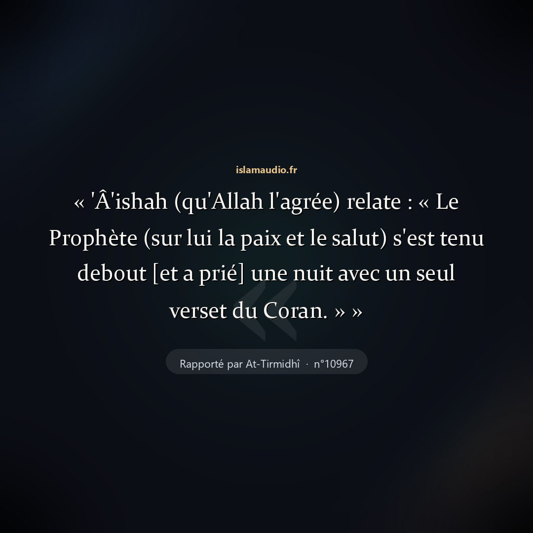 Aperçu du hadith