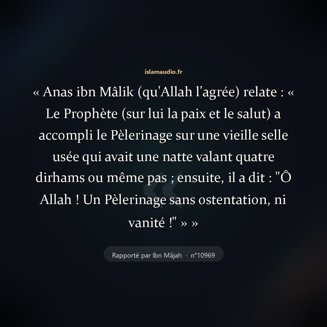 Aperçu du hadith