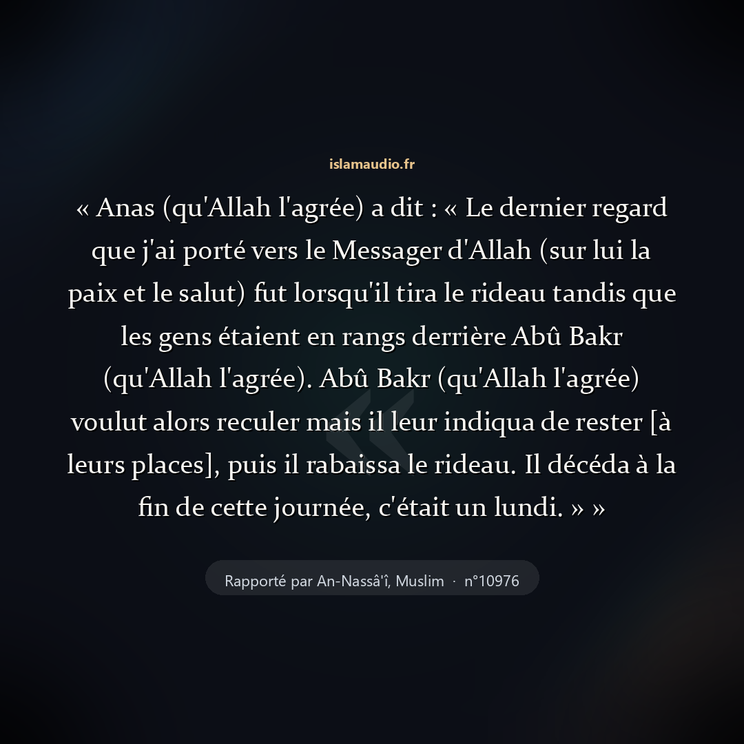 Aperçu du hadith