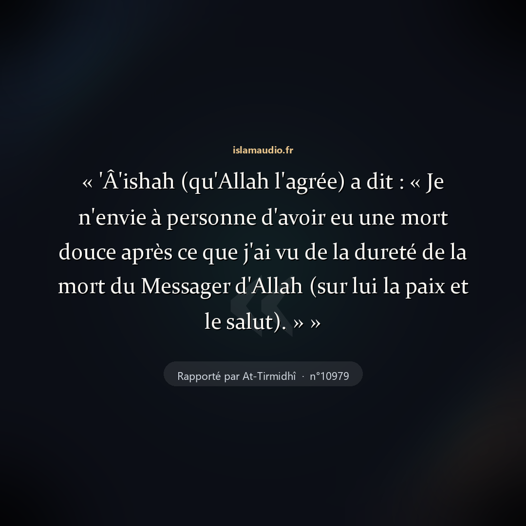 Aperçu du hadith