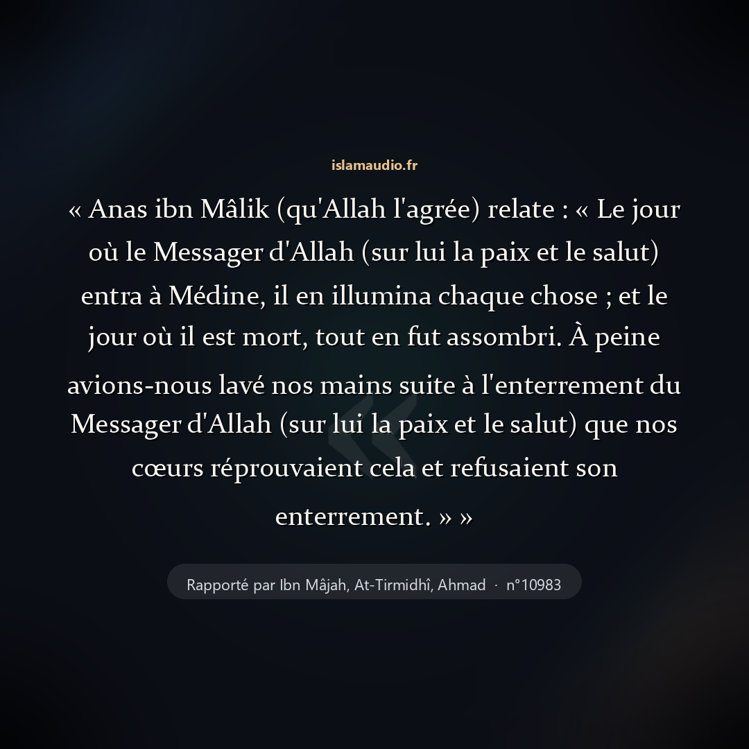Aperçu du hadith