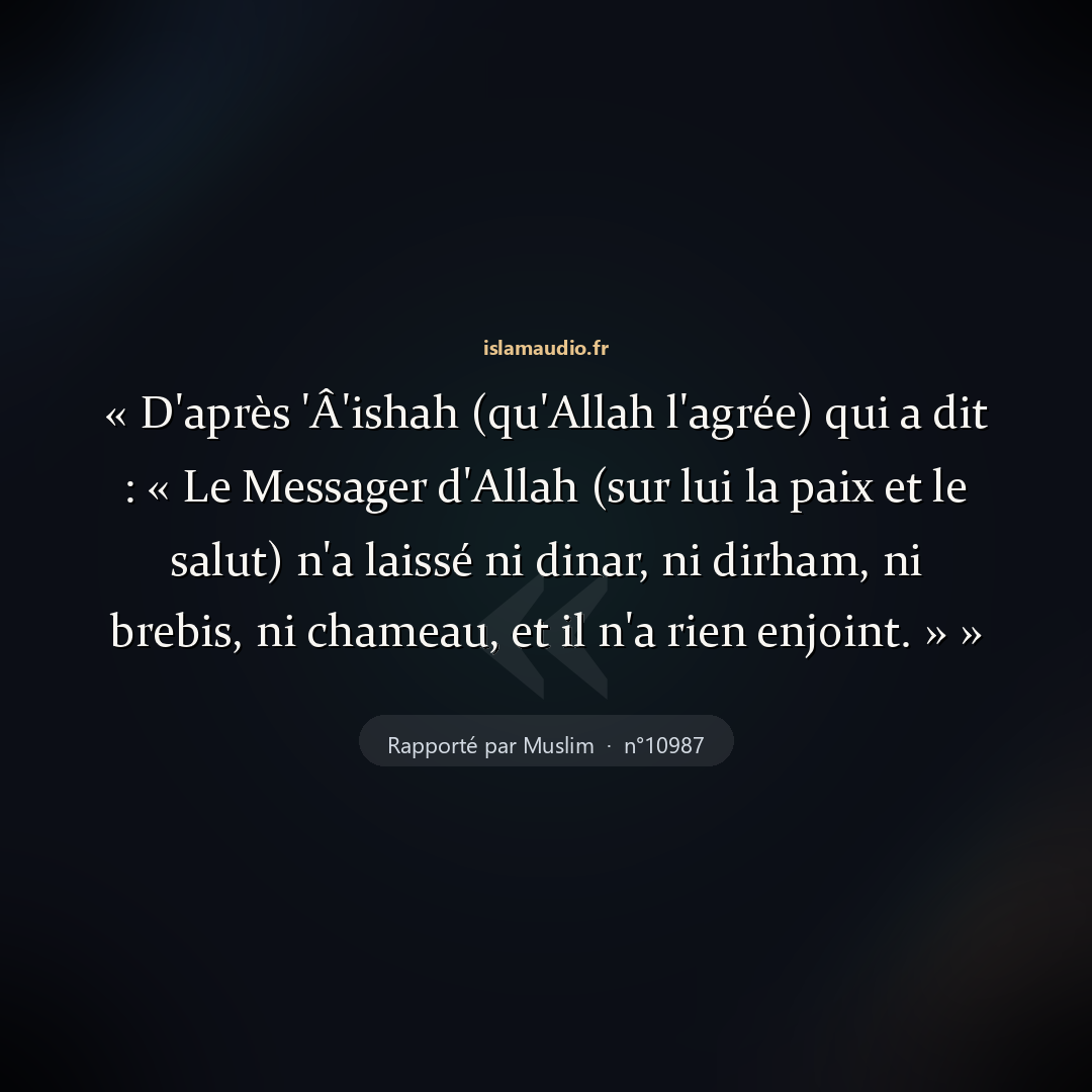 Aperçu du hadith