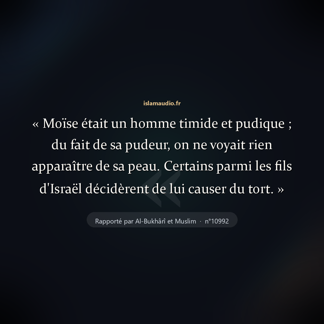 Aperçu du hadith