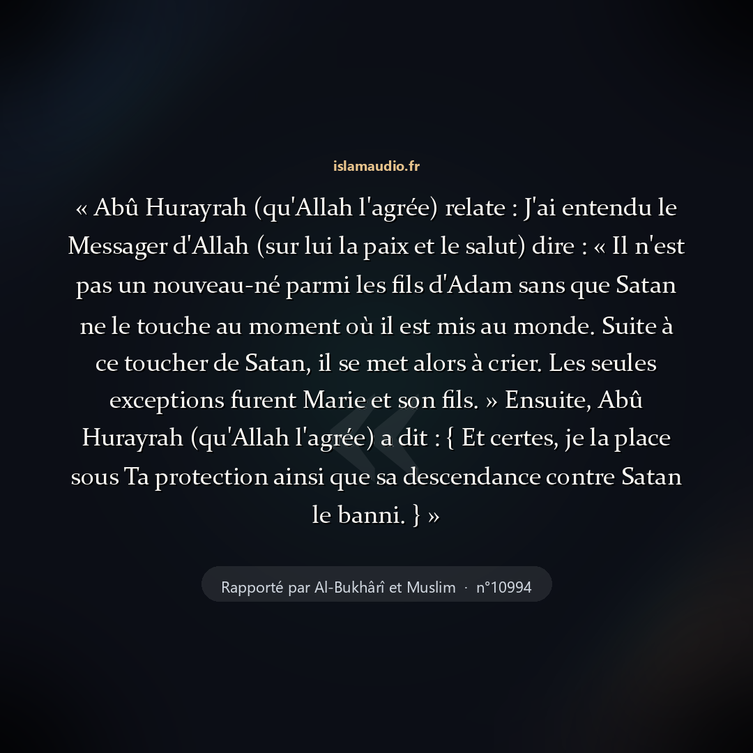Aperçu du hadith