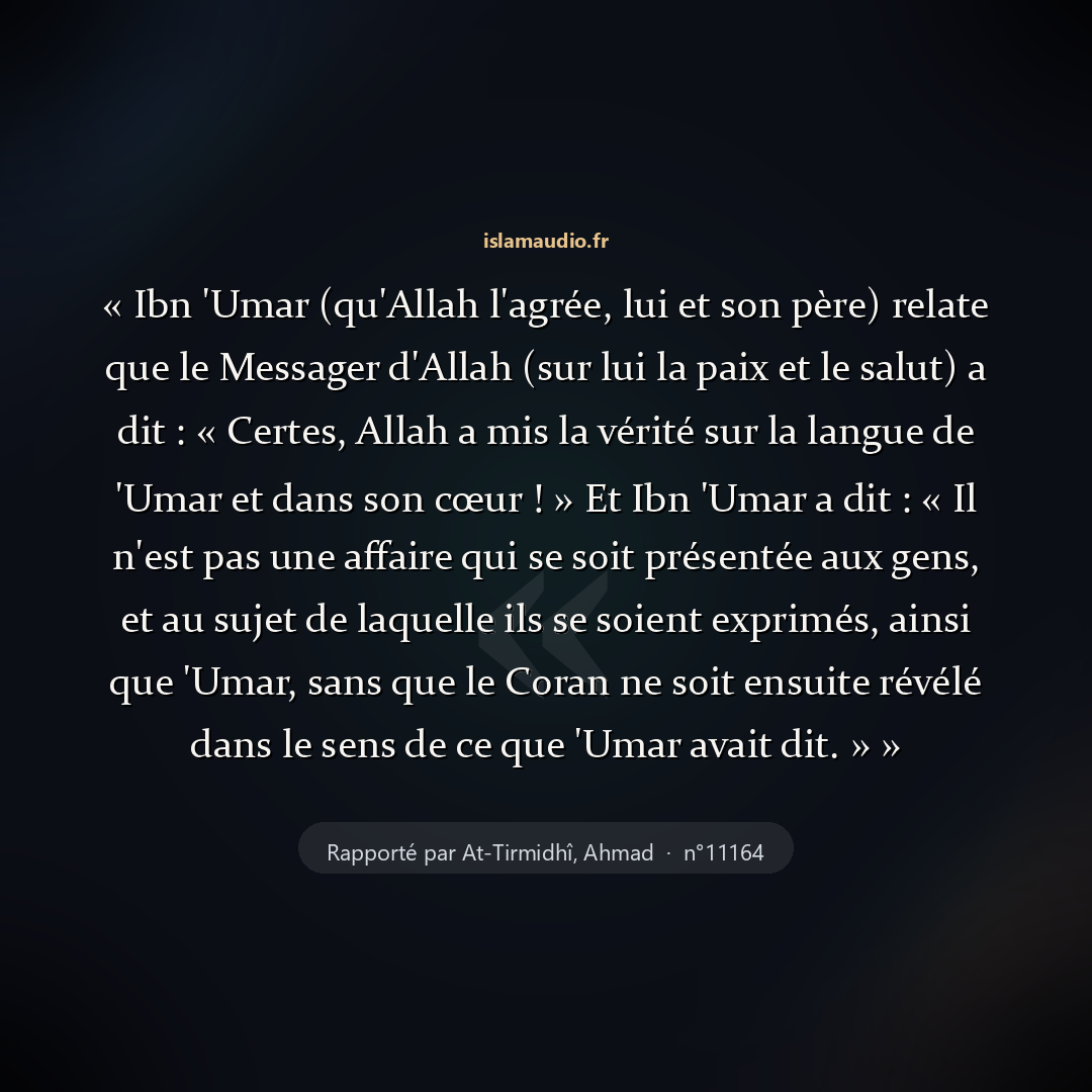 Aperçu du hadith