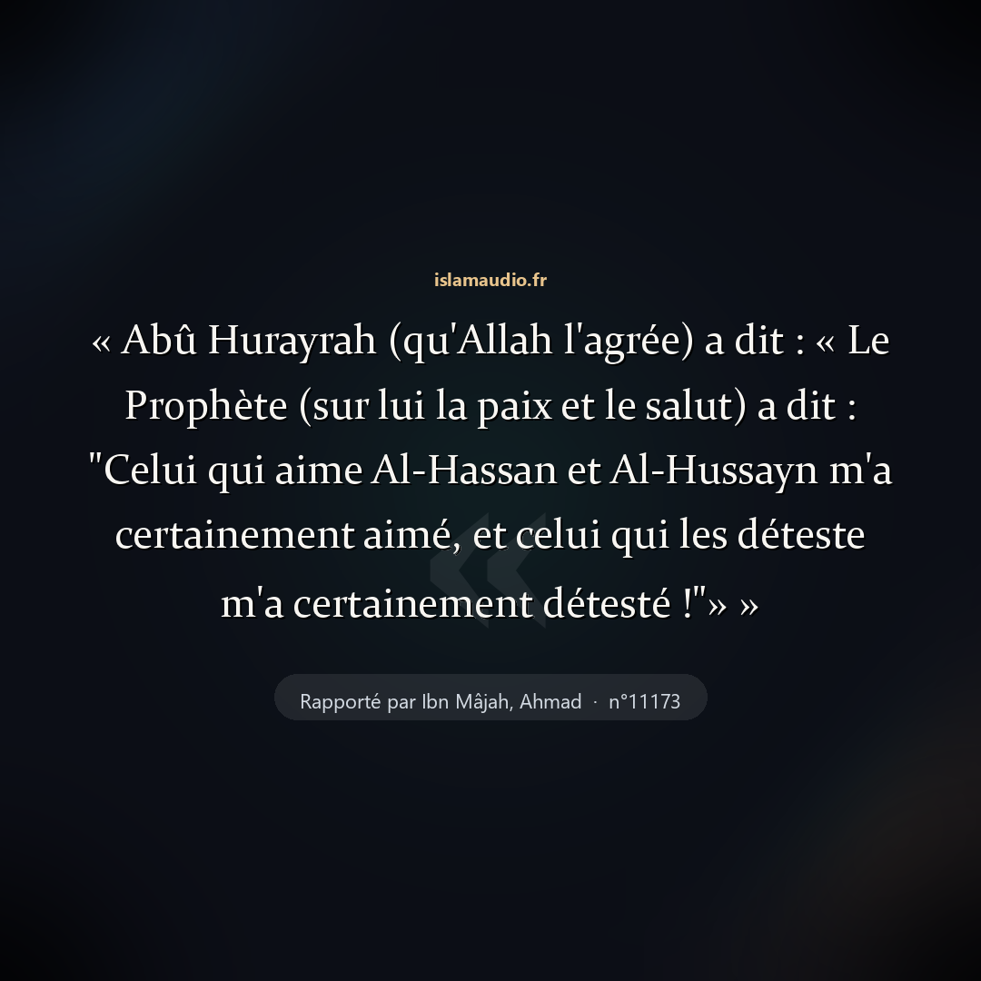 Aperçu du hadith