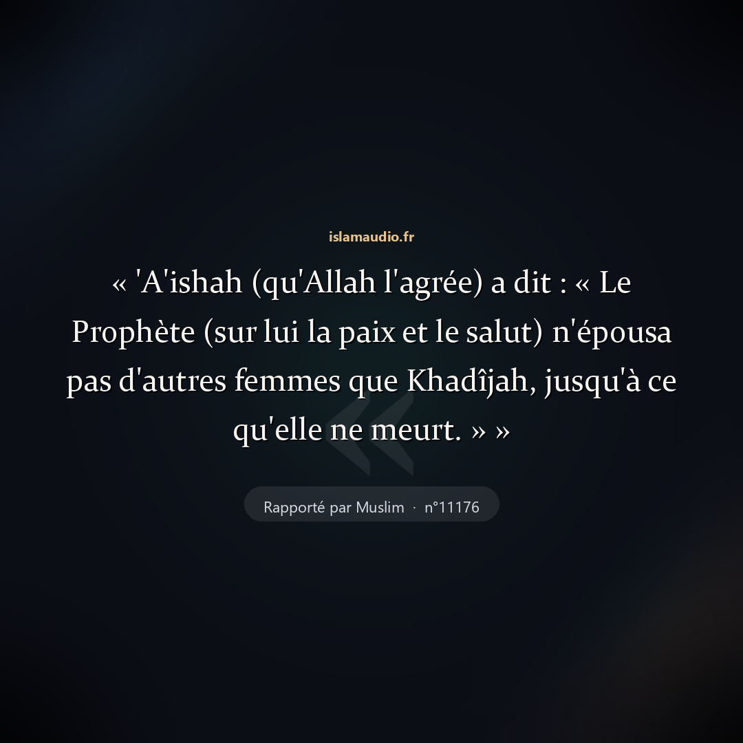 Aperçu du hadith