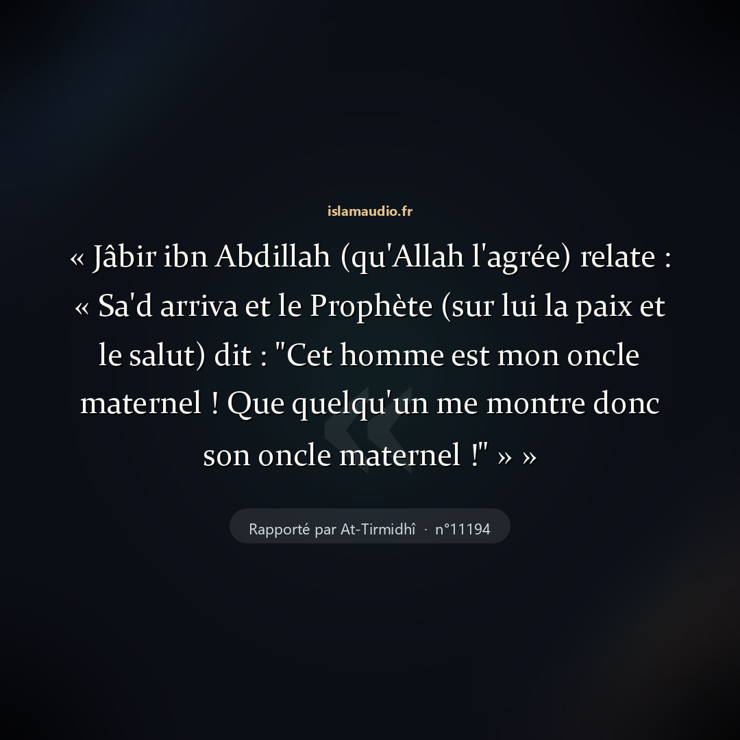 Aperçu du hadith