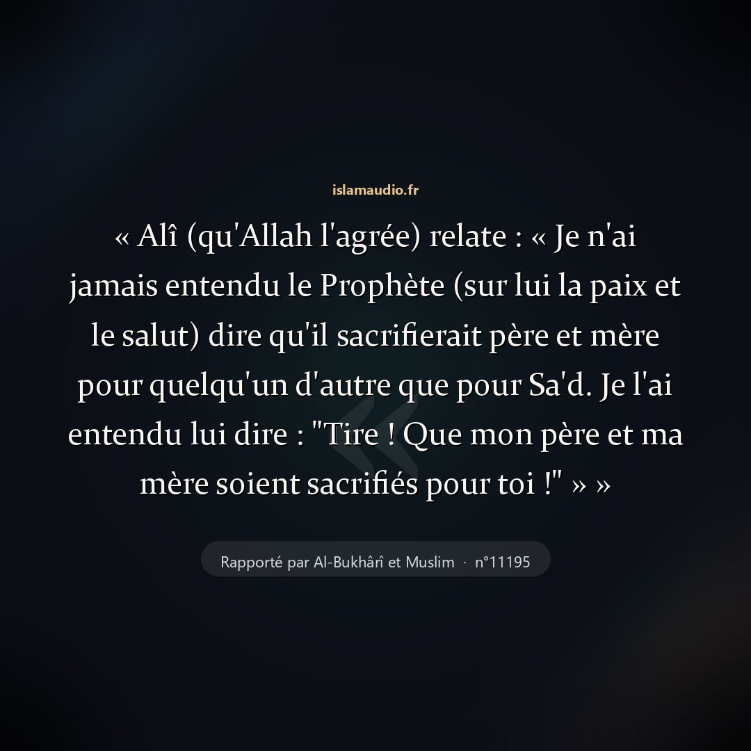 Aperçu du hadith