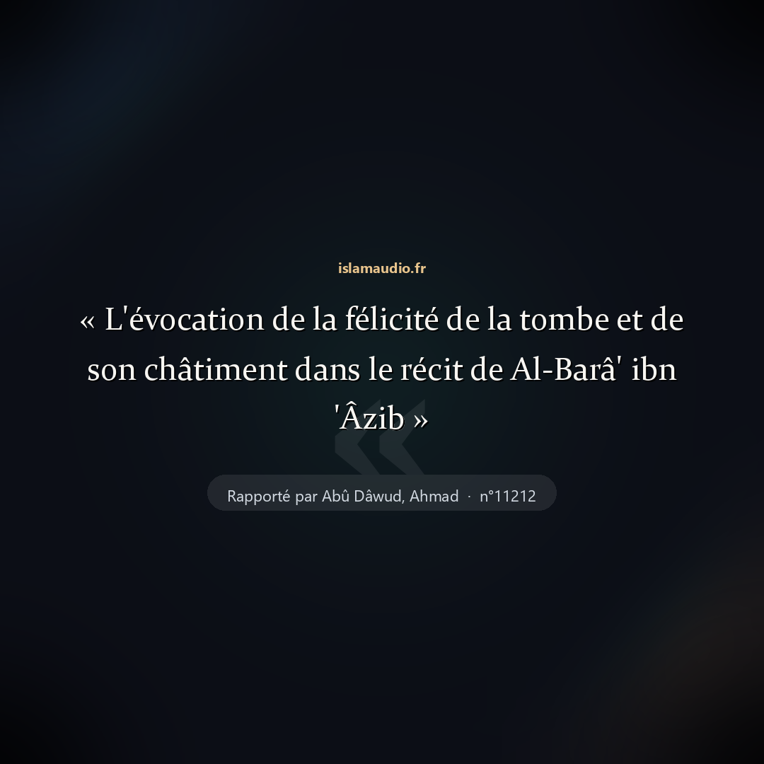 Aperçu du hadith