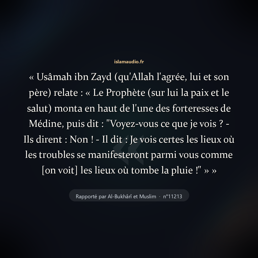 Aperçu du hadith