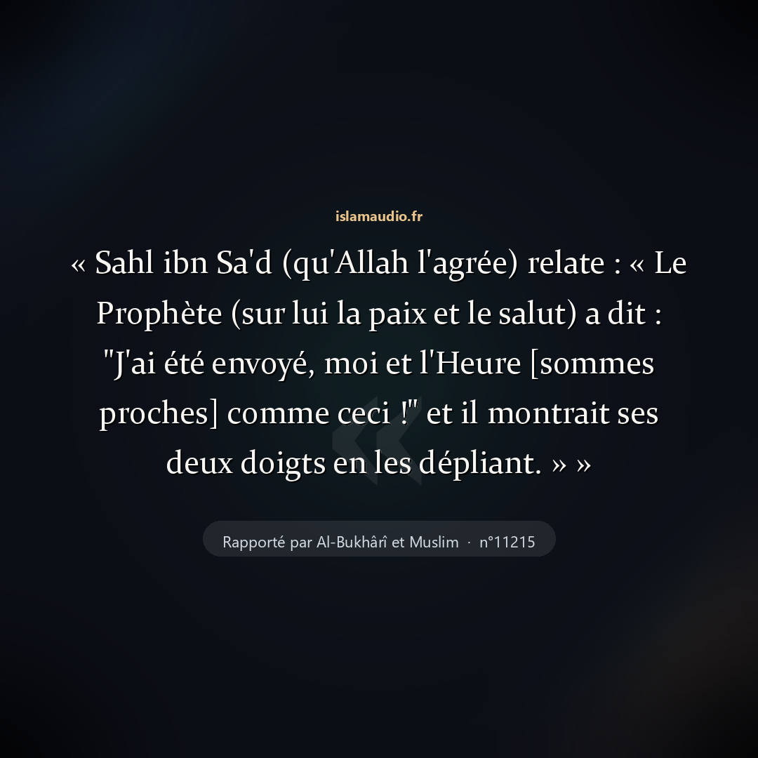 Aperçu du hadith