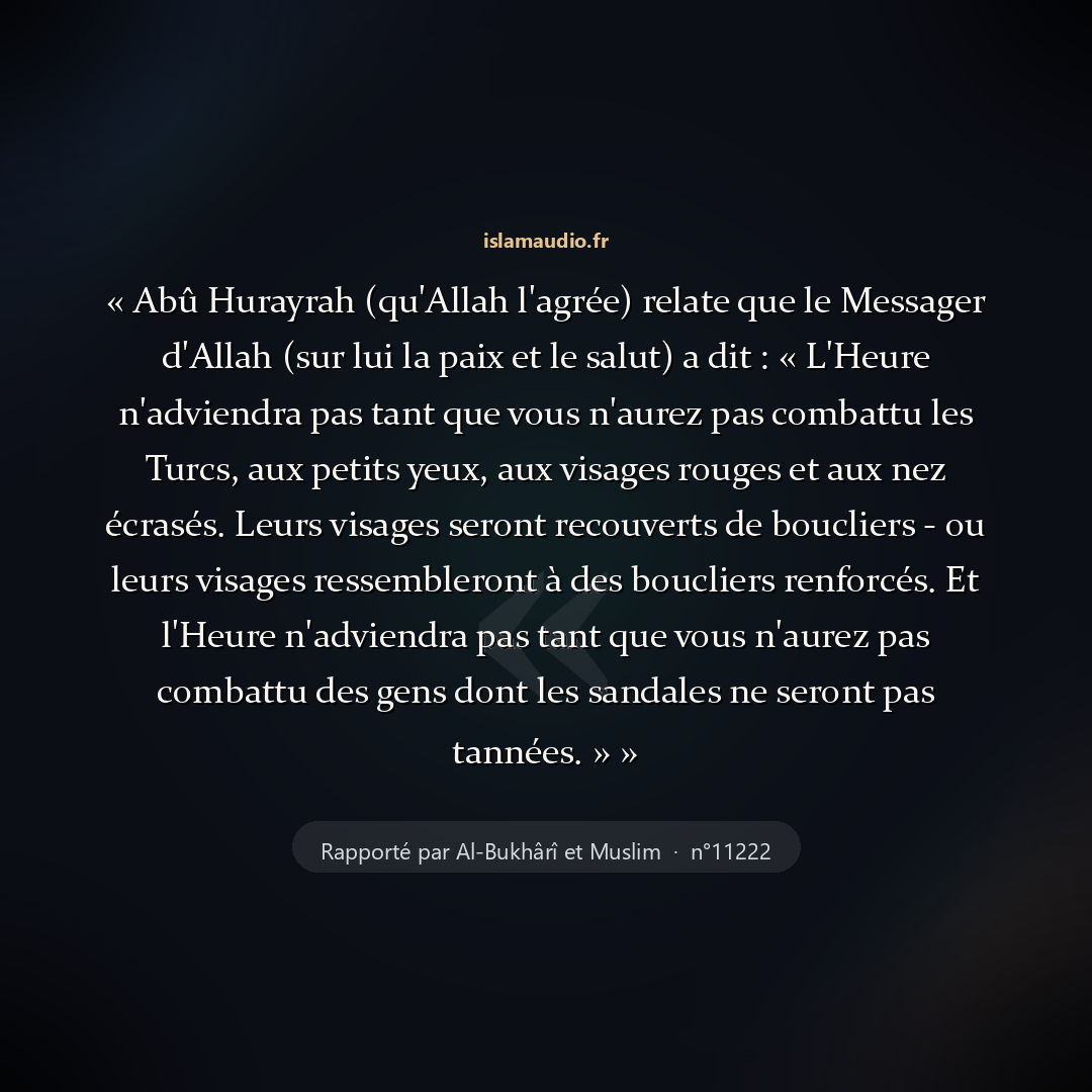 Aperçu du hadith