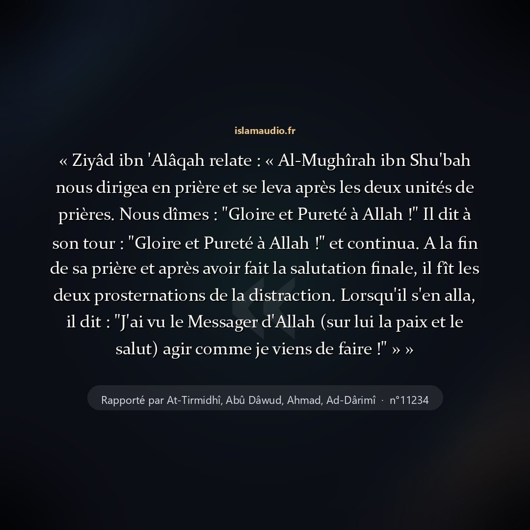 Aperçu du hadith