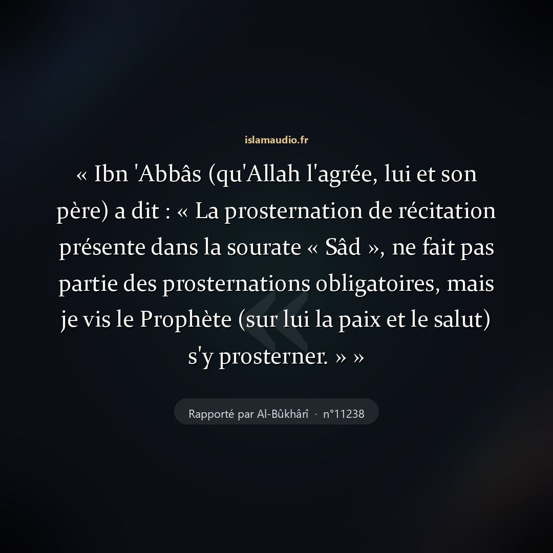 Aperçu du hadith