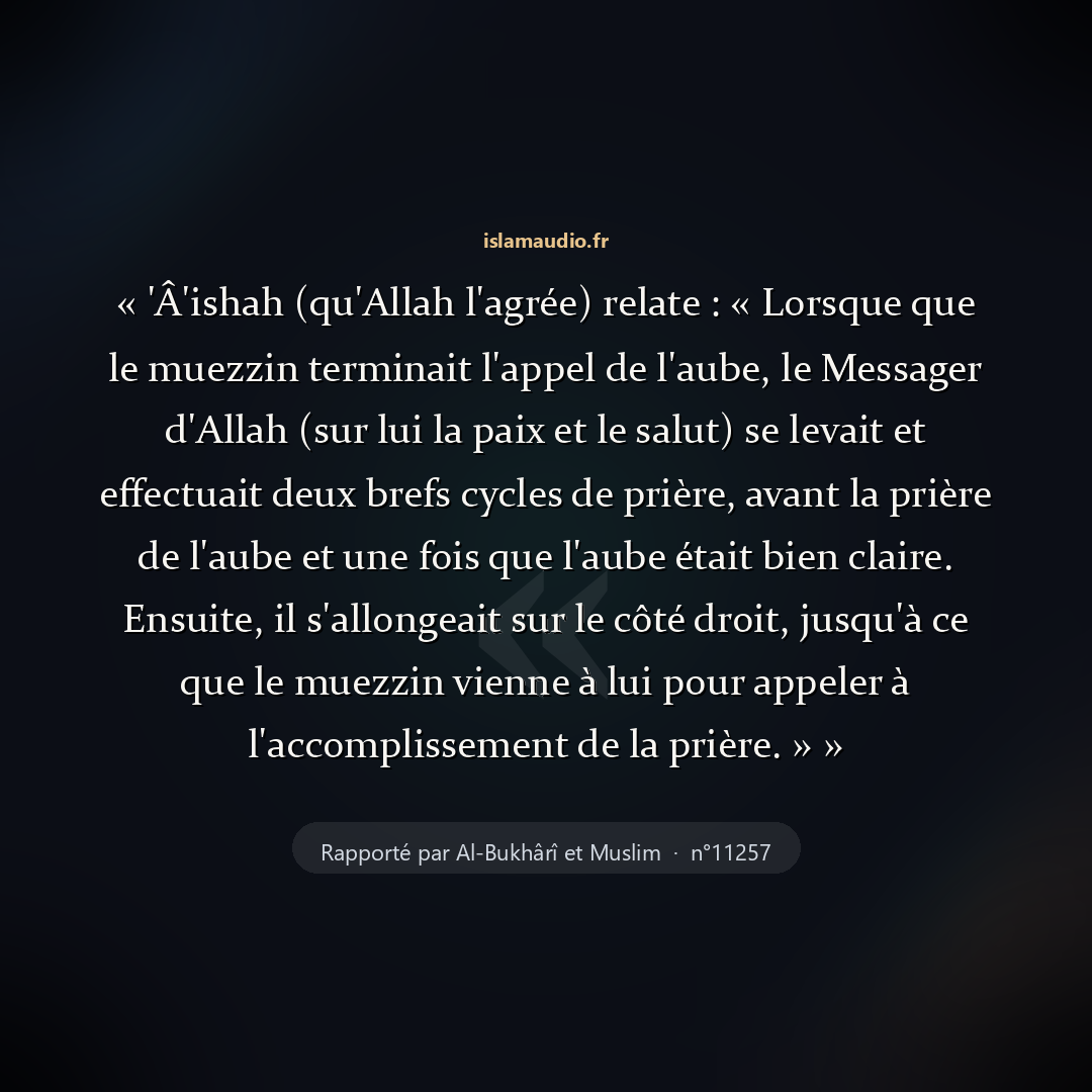 Aperçu du hadith