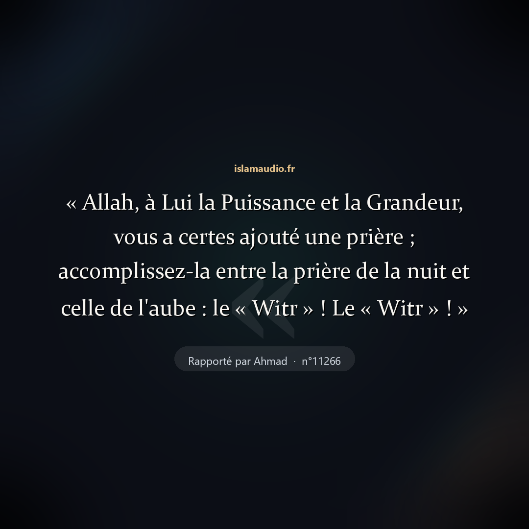 Aperçu du hadith
