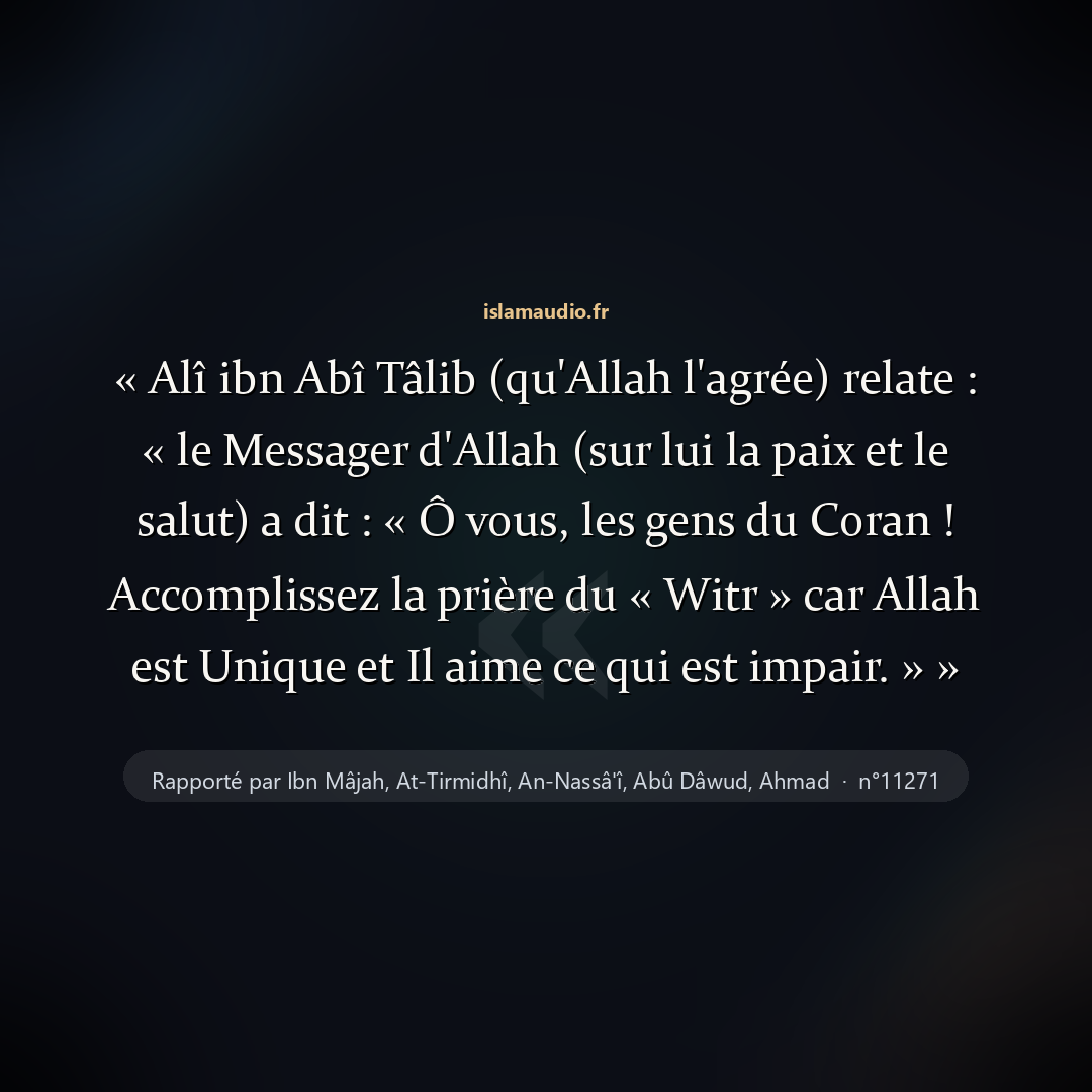 Aperçu du hadith