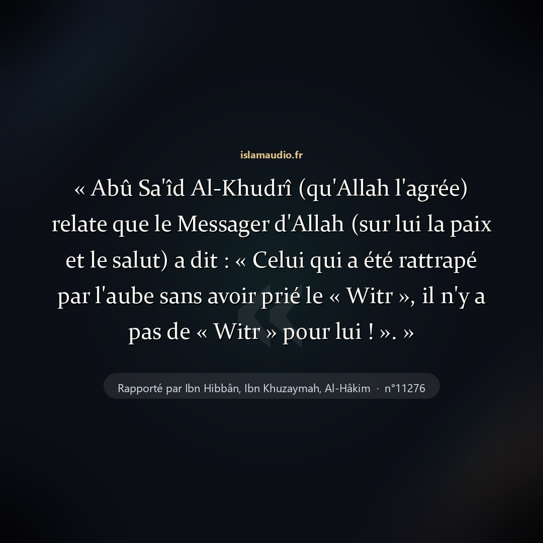 Aperçu du hadith