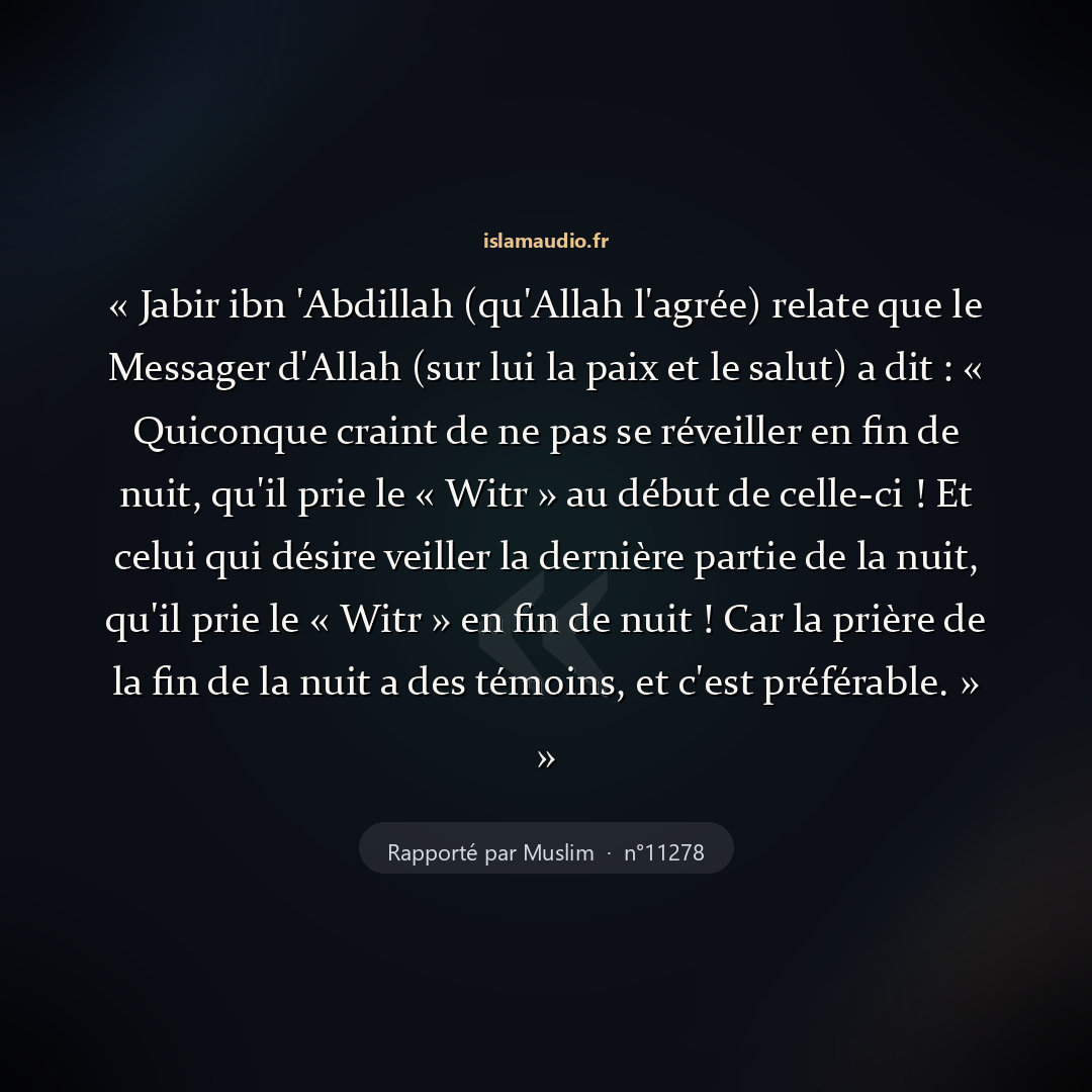 Aperçu du hadith