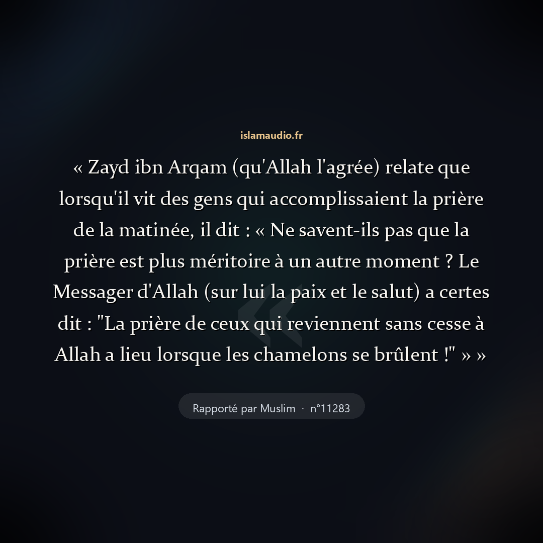 Aperçu du hadith