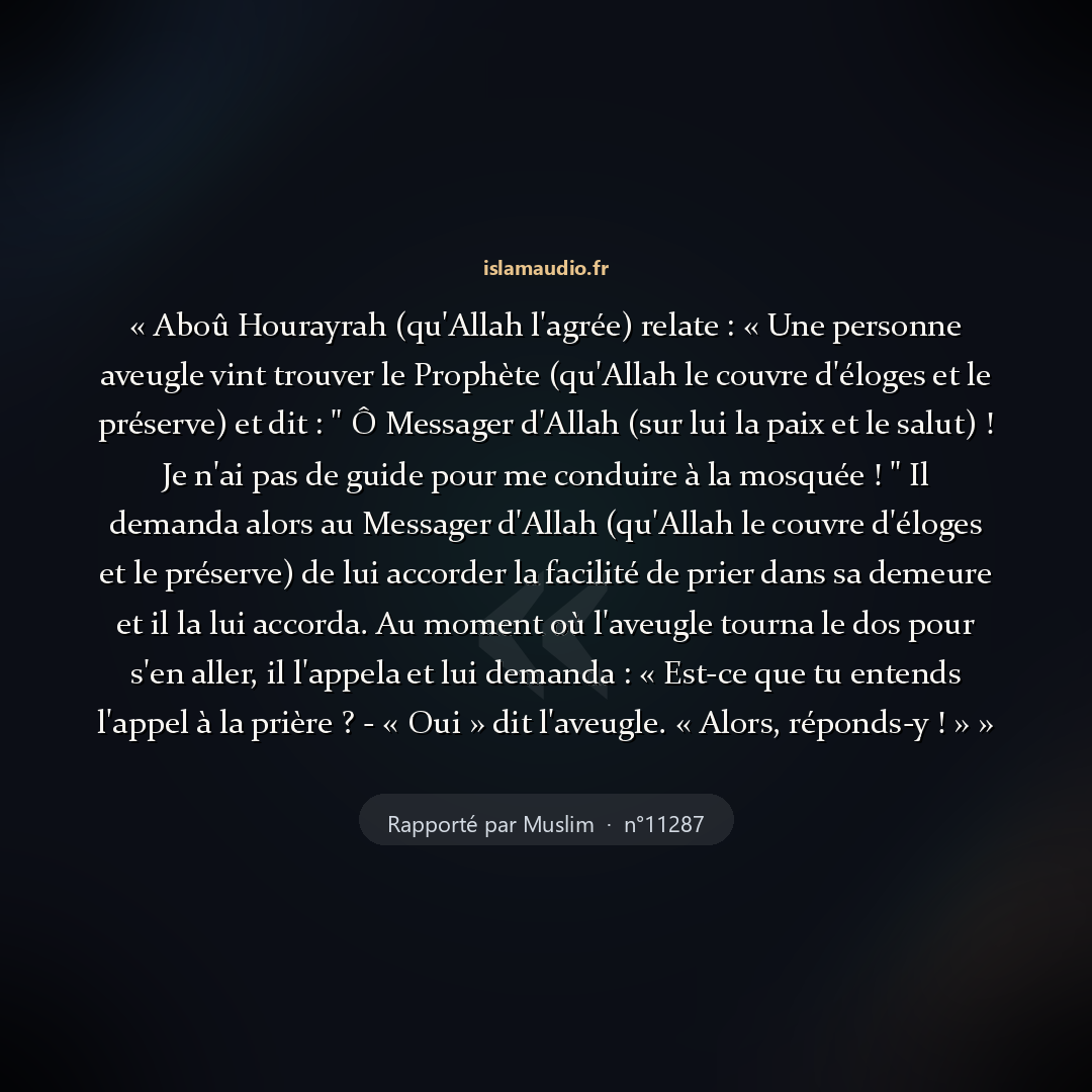 Aperçu du hadith